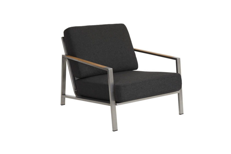 Naos fauteuil Roestvrij staal/Nearly black