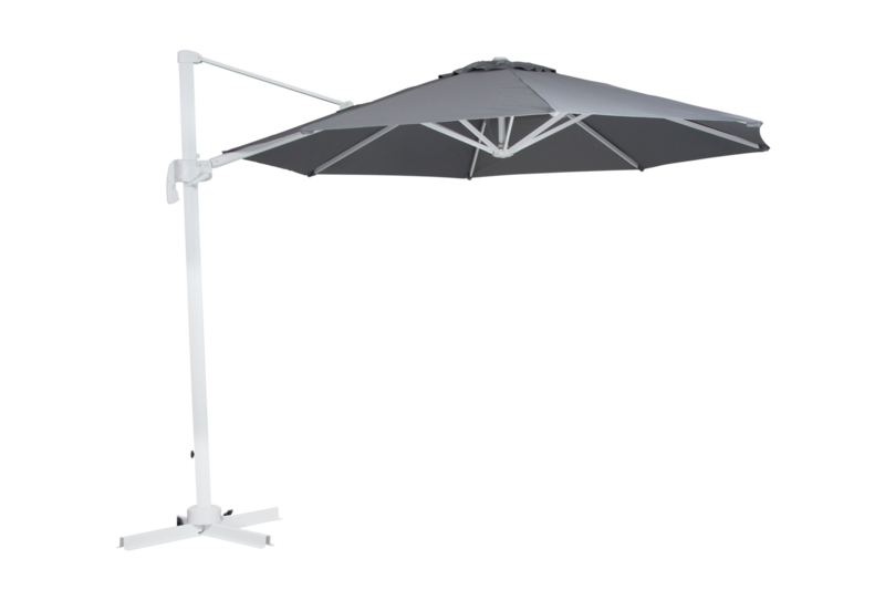 Linz vrijhangende parasol Wit/grijs